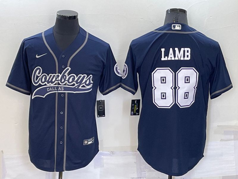 Men Dallas Cowboys #88 Lamb Blue Nike Co branded Jersey->miami dolphins->NFL Jersey